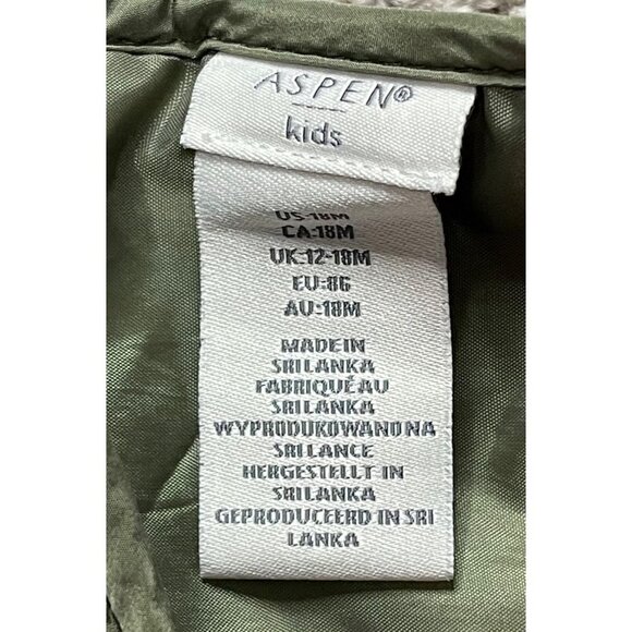 Girl's Aspen Kids Dark Green Vest Size 18 Months - Picture 3 of 4